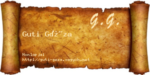 Guti Géza névjegykártya