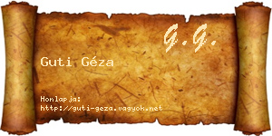 Guti Géza névjegykártya